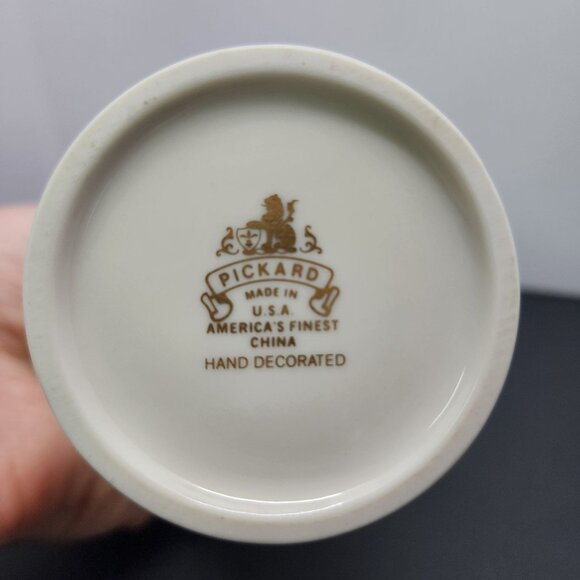 Vintage Baxter Pickard Porcelain Bud Vase White 24K Gold Trim 6.7 inch Made In U - Picture 6 of 8